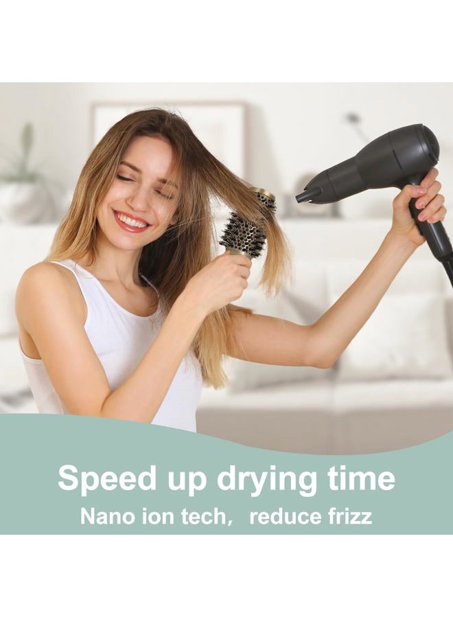 YANENAN Boar Bristle Round Hair Brush for Women Blow Dryer Ionic Technology and Nano Thermal Ceramic Round Hair Dryer Brush (2.9 inch, 1.7P Barrel - Image 2