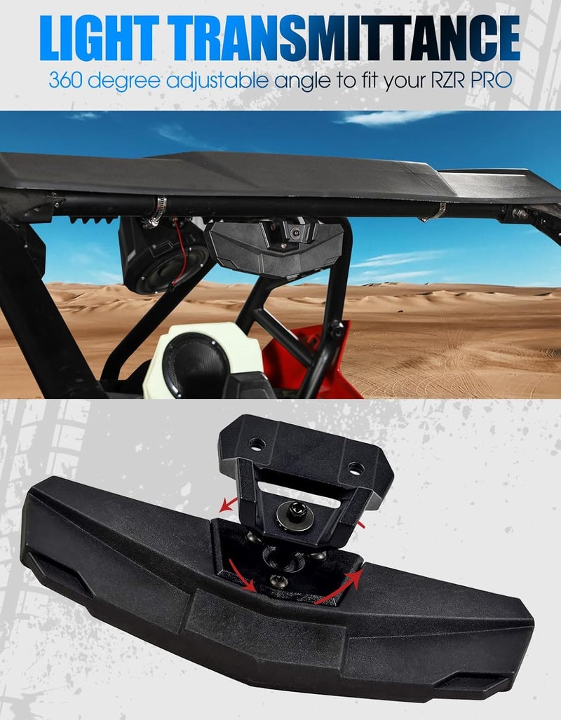 A & UTV PRO Center Rear View Mirror for Polaris RZR XP 1000/ RZR Pro XP/ Turbo R (2020-2023) - Image 2