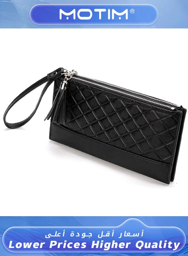 Motim Wallet For Women Elegant Clutch Wallet Long Purse Leather Wallet Credit Card Holder  - Image 1