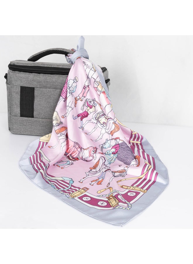 High-grade Silk Scarf Custom Logo Scarf Children's High-grade Silk Printing Small Square Scarf Hair Band Manufacturers
