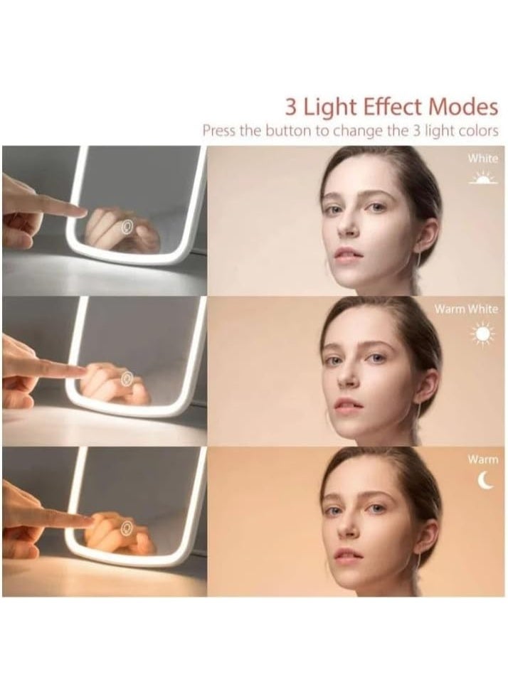 مرآة مكياج ذكية مضيئة بضوء LED - قابلة لإعادة الشحن مع تحكم باللمس وتصميم نحيف للسفر - Image 4