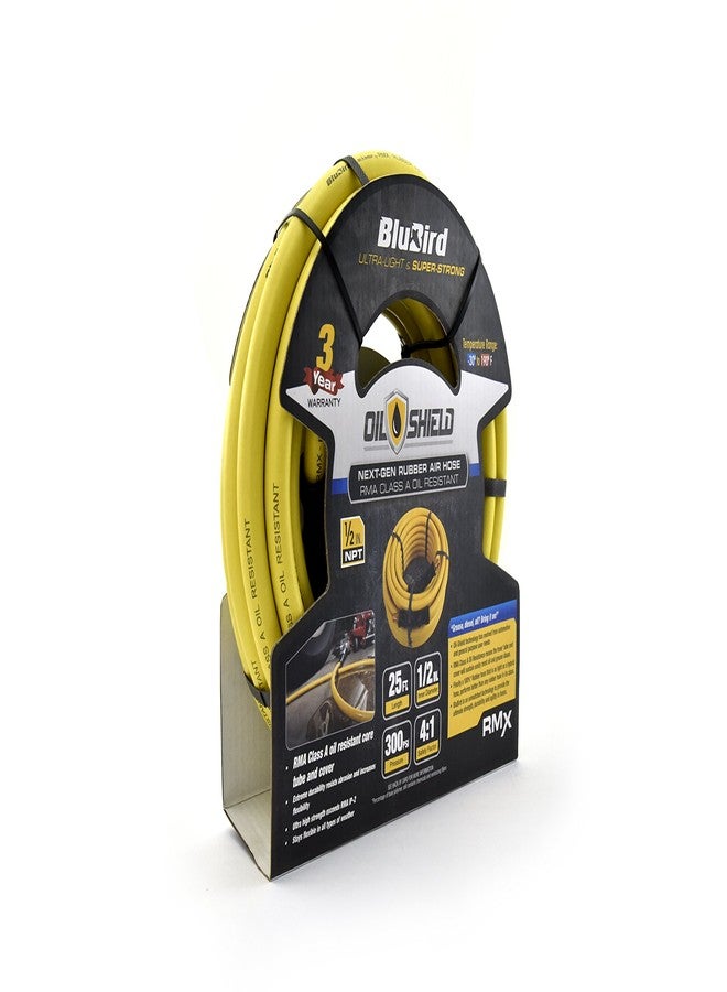 BluBird Oil Shield RMA Class A Professional Rubber Air Hose (1/2" x 25') 1/2" NPT - Image 1