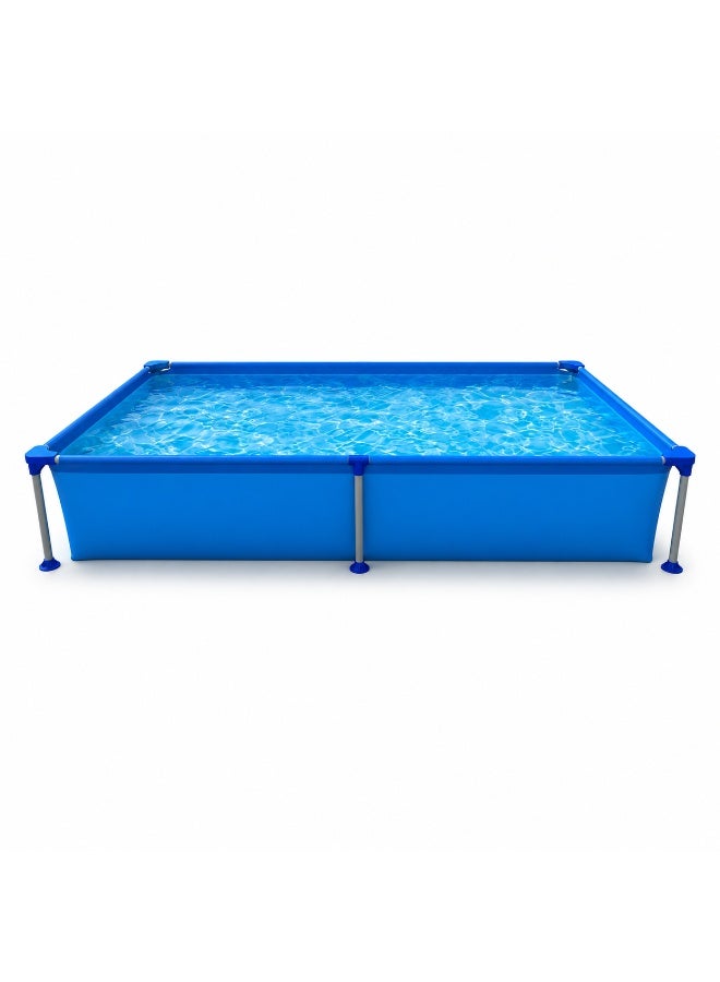 avenli Family Rectangular Swimming Pool with Durable Metal Frame – Large Water Pool for Kids & Adults – Heavy-Duty Outdoor Garden Pool – 188×127×42 cm - Image 1