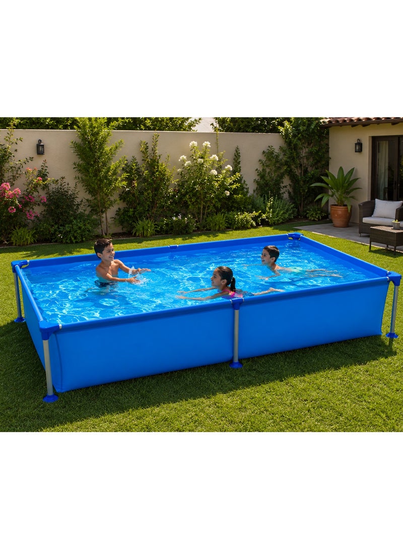 avenli Family Rectangular Swimming Pool with Durable Metal Frame – Large Water Pool for Kids & Adults – Heavy-Duty Outdoor Garden Pool – 188×127×42 cm - Image 5