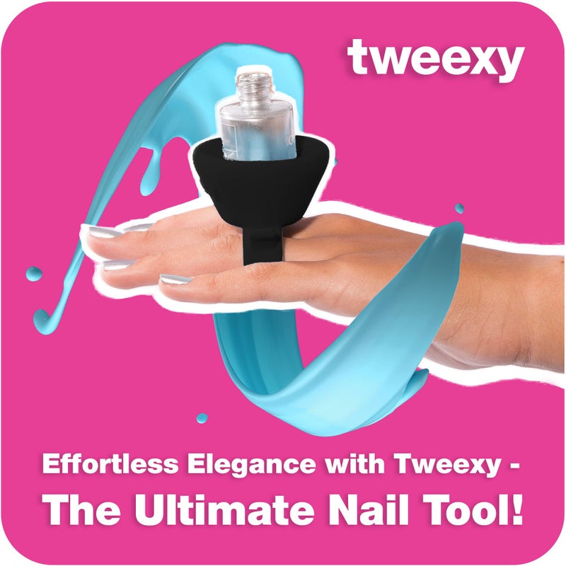 tweexy Wearable Nail Polish Holder Ring - Ideal Gift for Teenage Girls - Nail Polish Holder Stand for Manicure & Pedicure, Fingernail Painting - Nail Polish Accessories (Mermaid Sparkle) - Image 5