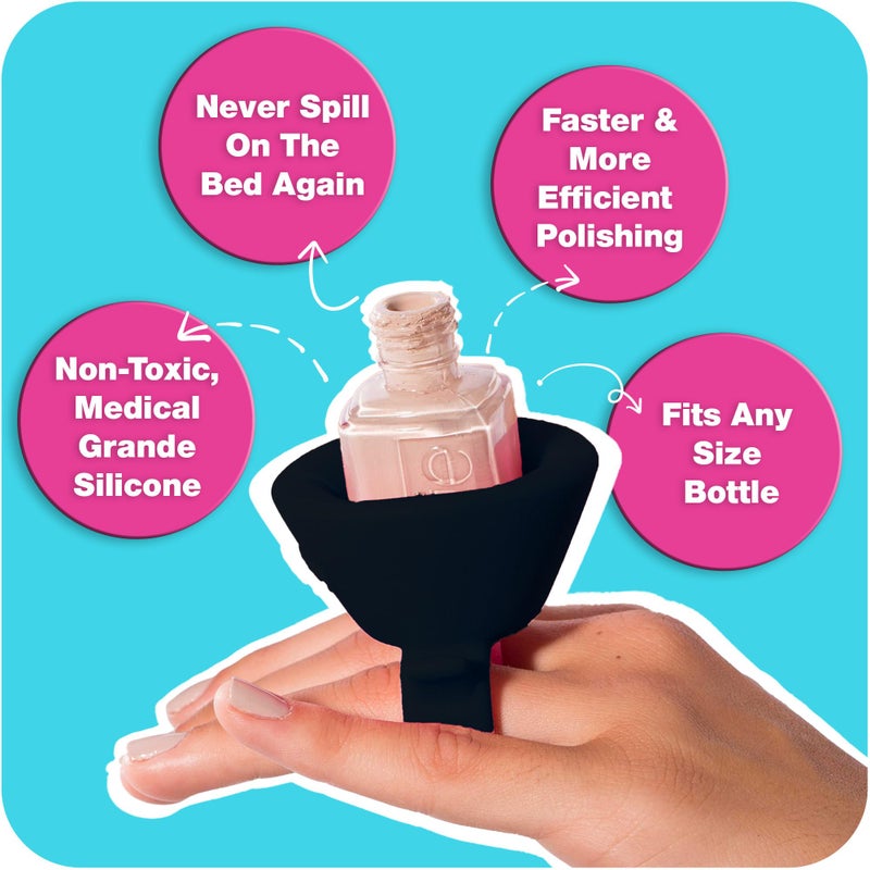 tweexy Wearable Nail Polish Holder Ring - Ideal Gift for Teenage Girls - Nail Polish Holder Stand for Manicure & Pedicure, Fingernail Painting - Nail Polish Accessories (Mermaid Sparkle) - Image 3