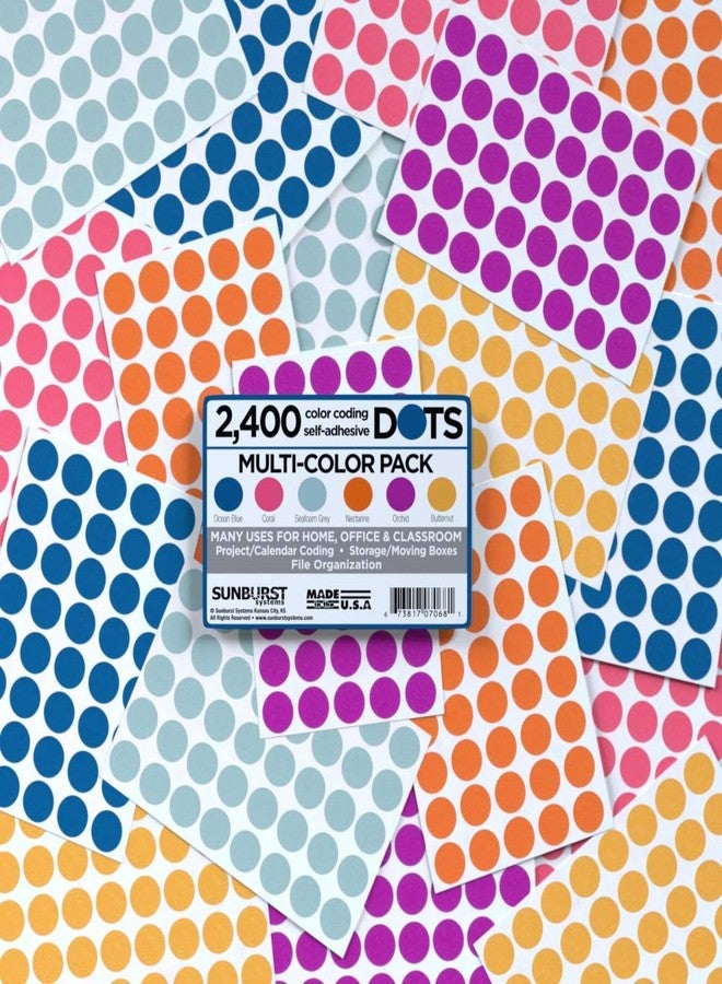 Sunburst Systems 7068 Color Coding Dot Labels, 3/4", 2400 dots, Multi-Colored - Image 1