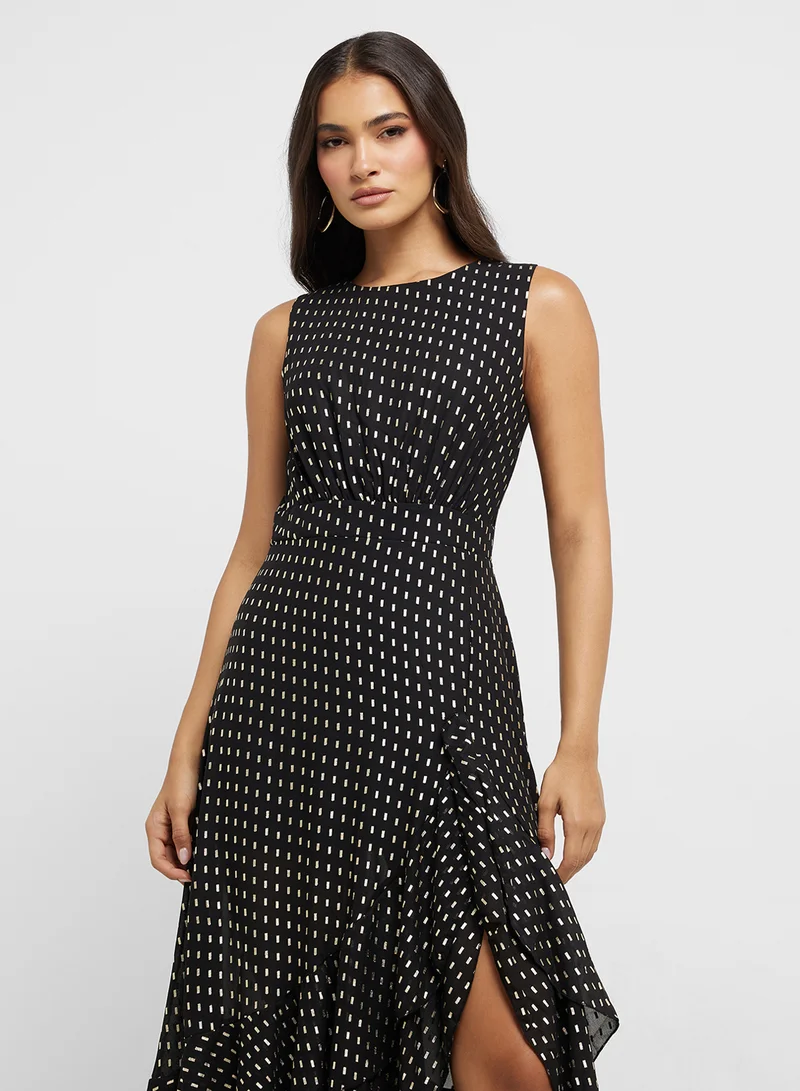 ELLA Asymmetrical Ruffle Maxi Dress