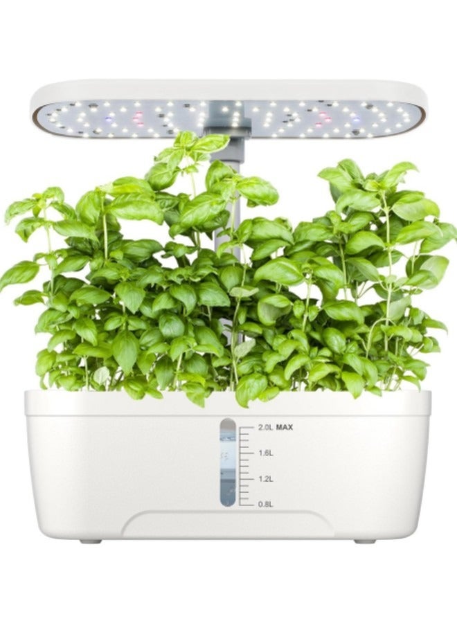 ماركة غير محددة Hydroponics Growing System, 6 Pods Indoor Gardening System with LED Grow Light, Height Adjustable Indoor Gardening System with Pump System for Herbs and Plants, White  - Image 1