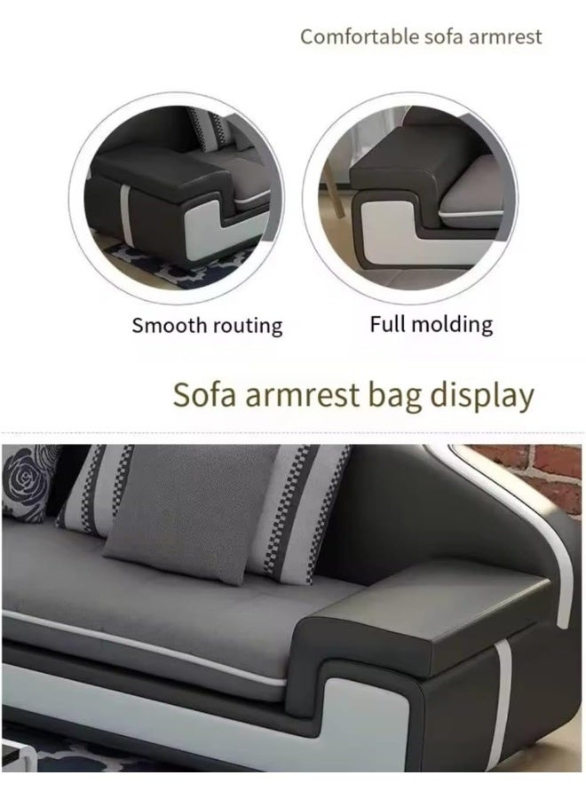 Modern L-Shaped Sectional Sofa Set - Brown - Image 3