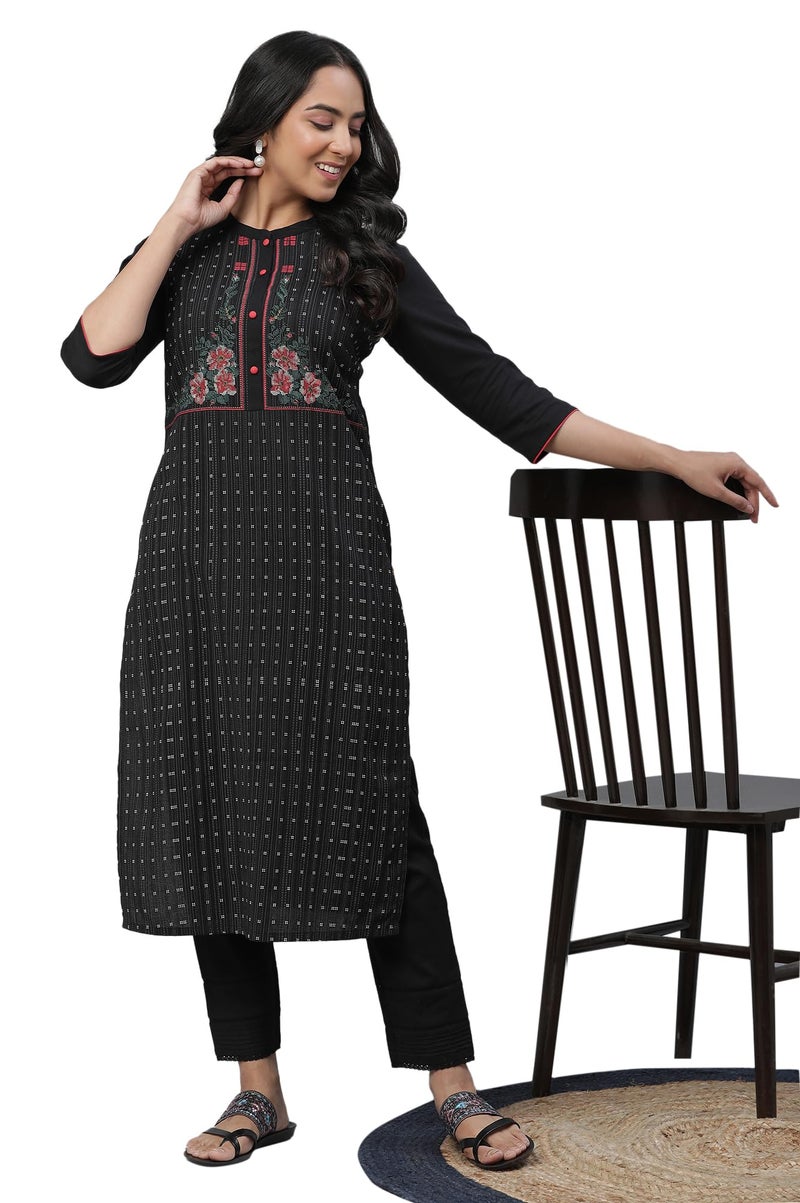 Aurelia Geometric Printed Printed Cotton Straight Long Kurta for Women - Image 1