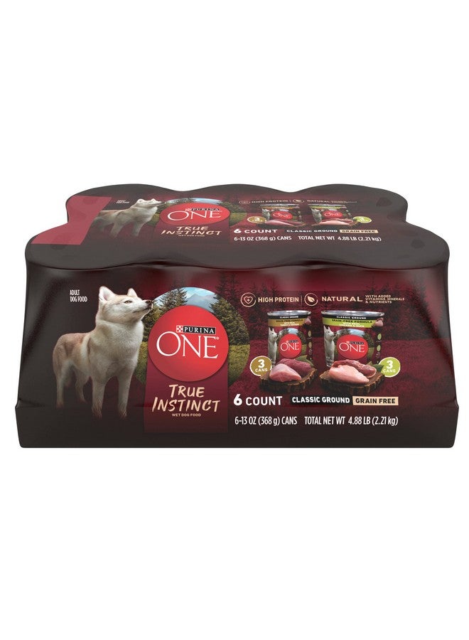 Purina ONE Purina ONE True Instinct Classic Ground Grain-Free Formulas With Real Turkey and Venison, and With Real Chicken and Duck High Protein Wet Dog Food Variety Pack - (Pack of 6) 13 oz. Cans - Image 1