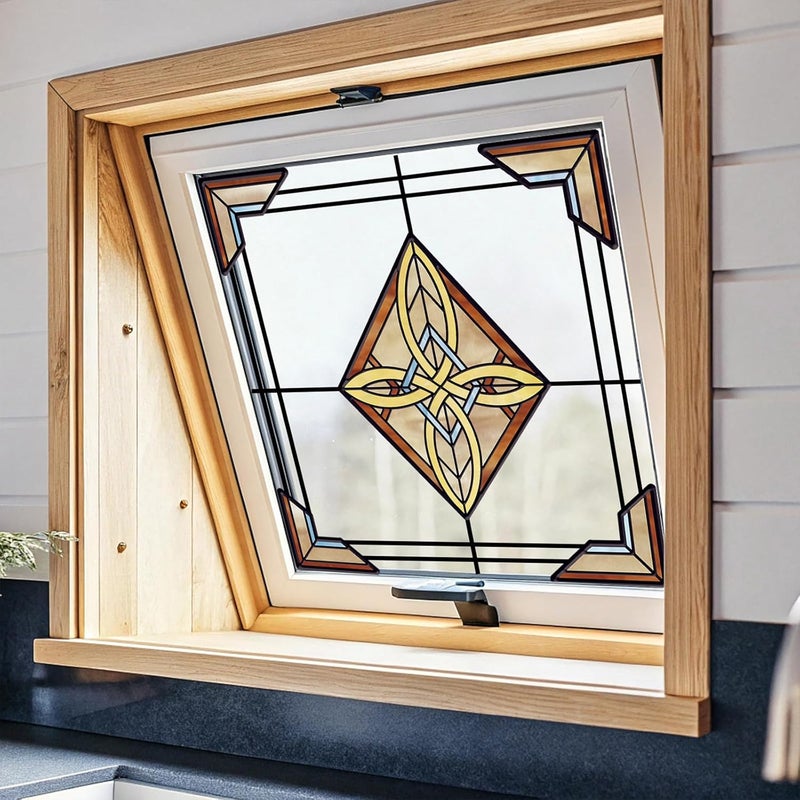 ADD.HERES Stained Glass Window Film Privacy for Glass Windows, Window Privacy Film UV Blocking Static Cling for Home Kitchen Office Bathroom, Aurora Knot - Image 5