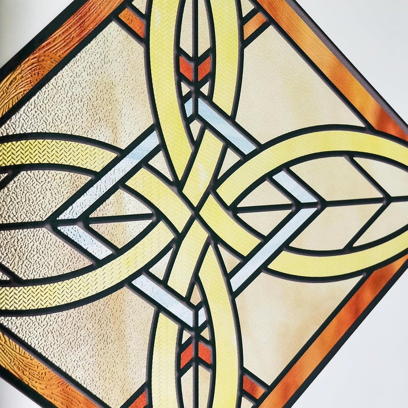 ADD.HERES Stained Glass Window Film Privacy for Glass Windows, Window Privacy Film UV Blocking Static Cling for Home Kitchen Office Bathroom, Aurora Knot - Image 2