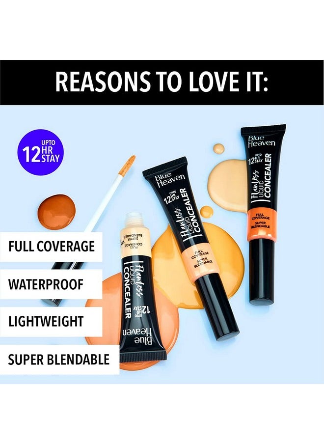 Blue Heaven Flawless Matte Liquid Cream Full Coverage Concealer For Normal Skin, 101, Vanilla, 17Ml, Pack Of 1  - Image 3