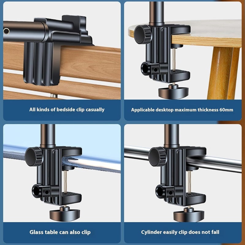 Foldable Tablet Stand Mount Adjustable Flexible Holder with 360 Degree Rotation for Cellphone Long Arm Phone Stand with Clamp - Image 4