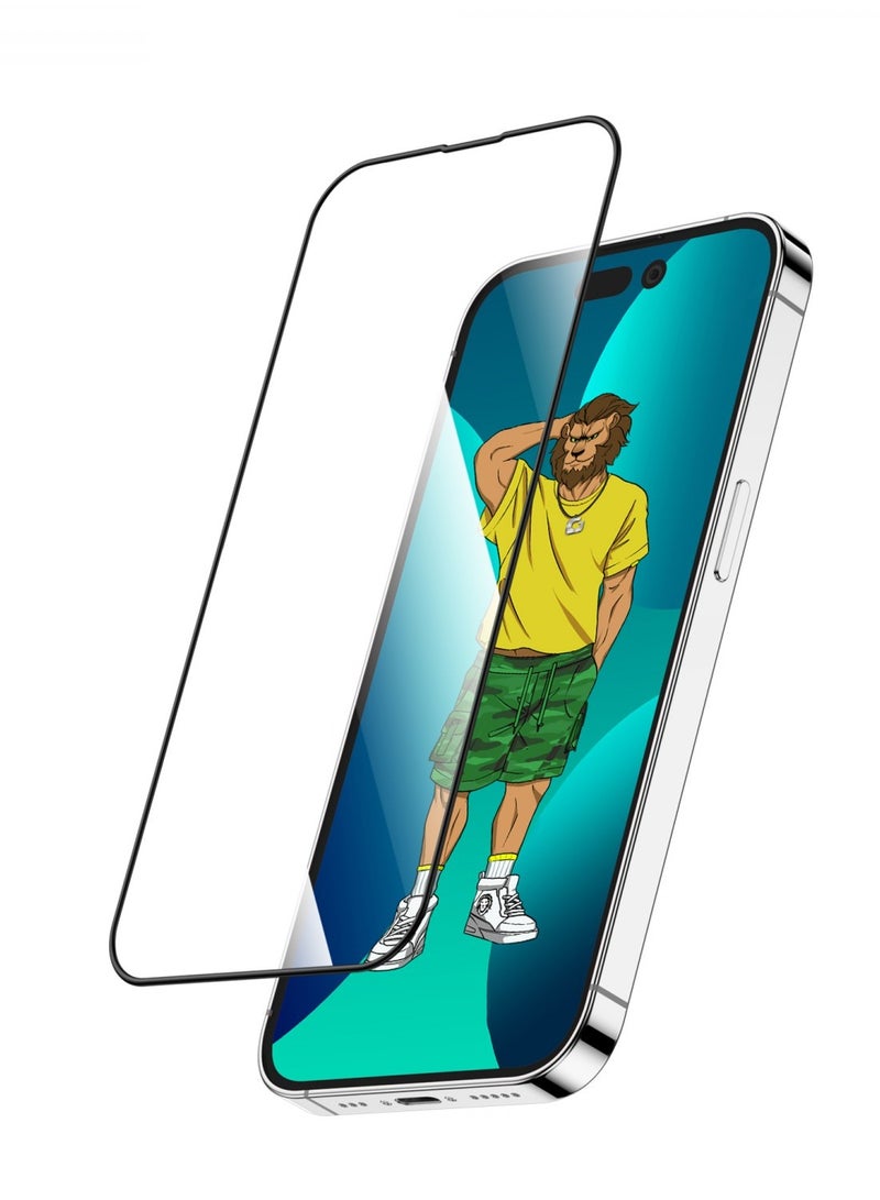 GREEN LION 3D Silicone Plus Screen Protector for iPhone 14 Pro Max / Anti Scratch / Anti Fingerprint / Bubble Free / Grease Resistance / Ultra Hardness / Highly Responsive - Black Edge/Clear - Image 1