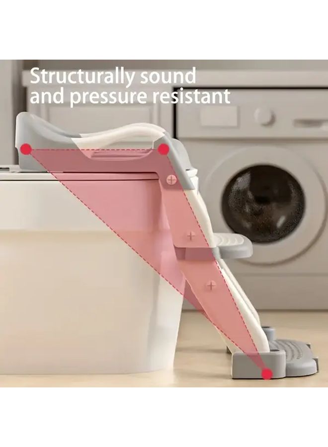 Grey 3-In-1 Adjustable Height Non-Slip Portable Travel Diaper Toilet - Image 5