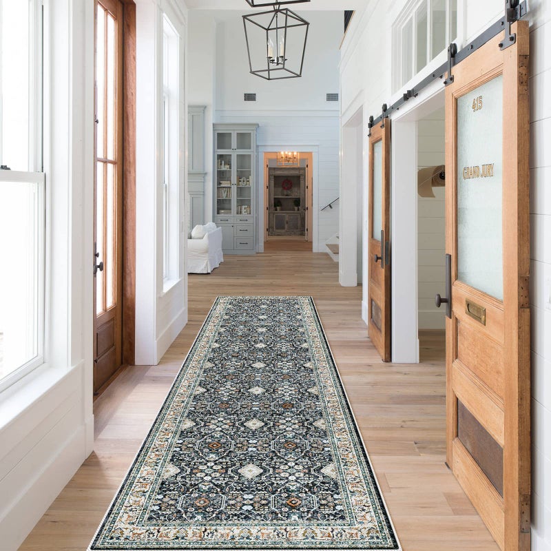 HY HAO YUN LAI HY HAO YUN LAI Non Slip Runners for HallwaysWashable Hallway Runner RugLong Ultra Soft Kitchen Runner RugNon Shedding Accent Farmhouse Runner Rugs Black 2 X 7 