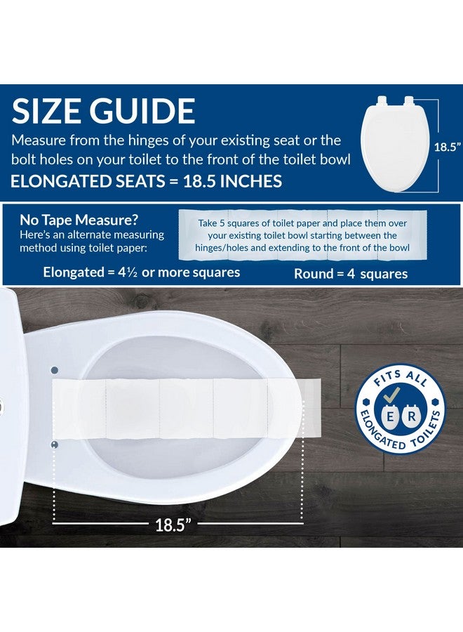 BEMIS 170 000 Toilet Seat, ELONGATED, Plastic, White - Image 5