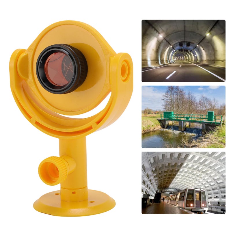 Mini Prism with Bracket Tiltable Prism for Total Station Surveying +17.5mm Constant Optical Glass Lens Yellow Housing - Image 5