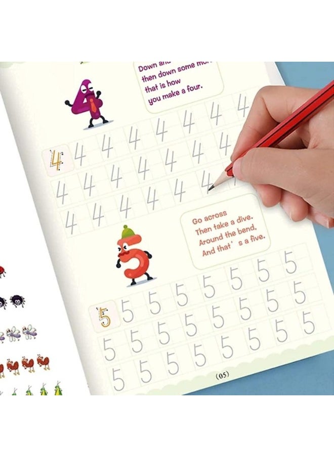 Sank Magic - Magic Practice Copybook Set for Kids – 4 Educational Books with Pen & 10 Refills – Learn Letters, Numbers, Drawing & Math – Ages 3+ - Image 1