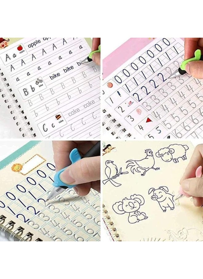 Sank Magic - Magic Practice Copybook Set for Kids – 4 Educational Books with Pen & 10 Refills – Learn Letters, Numbers, Drawing & Math – Ages 3+ - Image 1