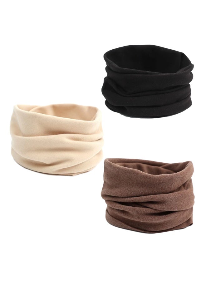 3PCS Winter Neck Warmer Warm Neck Gaiter Face Mask Solid Color Scarves Men Women Face Cover Scarf - Image 1