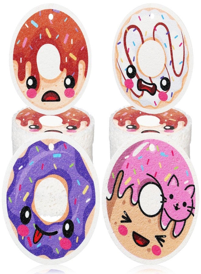 Newtay 8 Pack Cute Kitchen Sponges Dish Set Compressed Non-Scratch Reusable Kitchen Cleaning Household Sponges for Dishes, Pans, Kitchen, Fruit, Plate, Bathroom(Donut) - Image 1