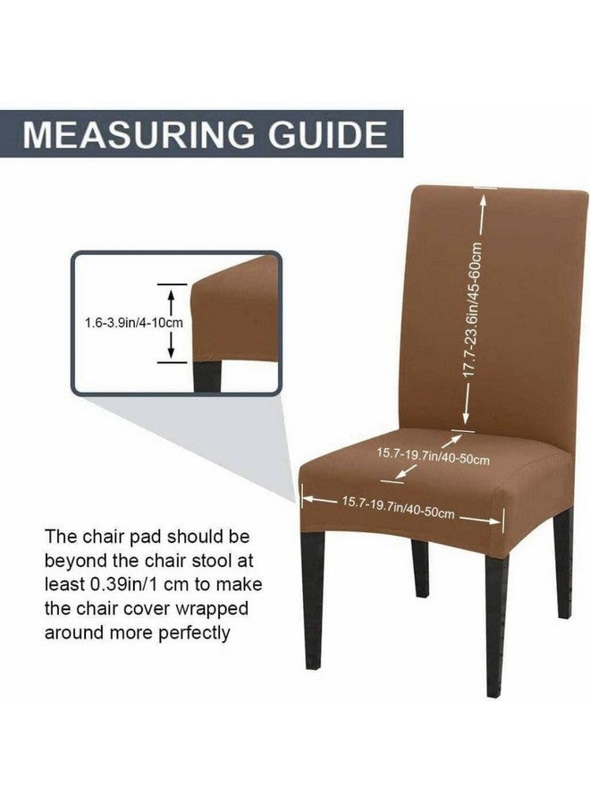 BRIDA® Stretchable Solid Plain Dining Chair Covers Elastic Chair Seat Case Protector, Slipcovers (4 Chair Cover, Dark Camel), Polyester; Polyester Blend - Image 4