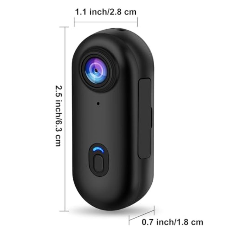 i3 4K Thumb Action Camera Small Size Portable Vlogging Camera Handsfree POV Helmet Camera for Cycling Motorcycle Spring Clip Mount Anywhere Compact Body Camera - Image 3