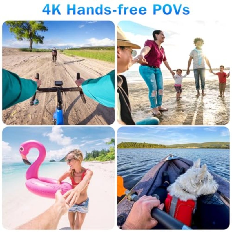 i3 4K Thumb Action Camera Small Size Portable Vlogging Camera Handsfree POV Helmet Camera for Cycling Motorcycle Spring Clip Mount Anywhere Compact Body Camera - Image 5