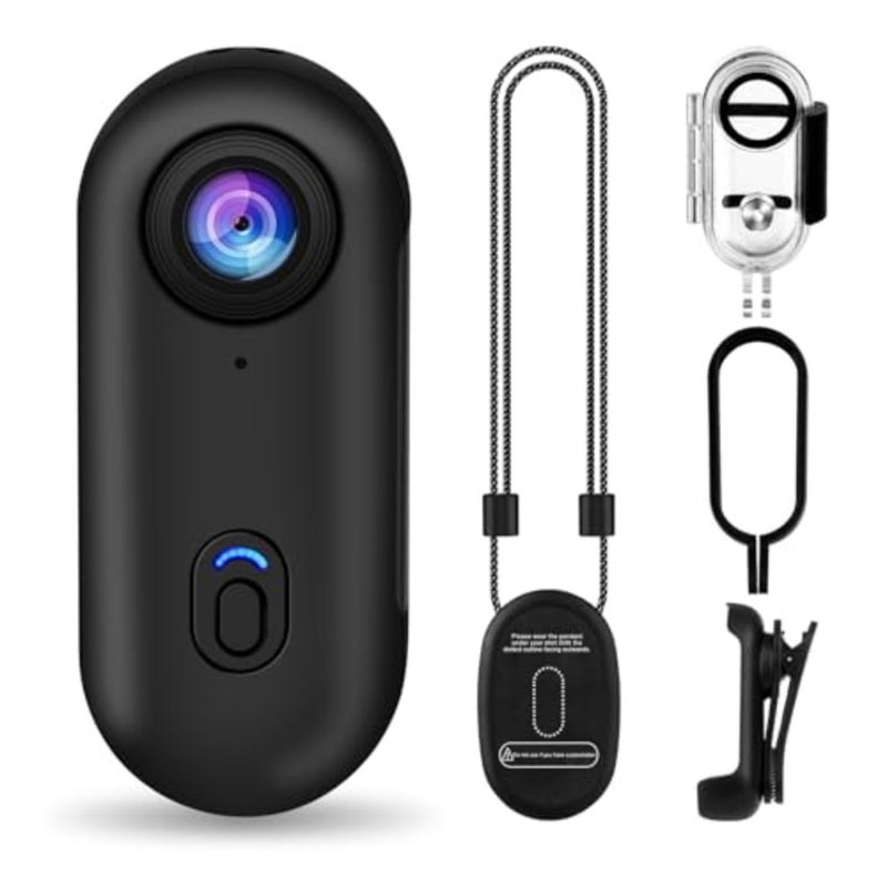 i3 4K Thumb Action Camera Small Size Portable Vlogging Camera Handsfree POV Helmet Camera for Cycling Motorcycle Spring Clip Mount Anywhere Compact Body Camera - Image 1
