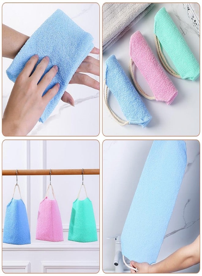 Calidaka 4pcs Exfoliating Back Scrubber Exfoliating Washcloth Towel with Handles Double-Sided Back Exfoliator Body Scrub Towel Body Scrubber Exfoliator Back Scrubber Washer(Color:as Shown) - Image 4