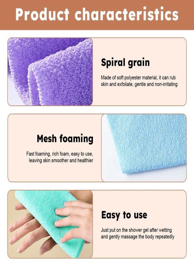 Calidaka 4pcs Exfoliating Back Scrubber Exfoliating Washcloth Towel with Handles Double-Sided Back Exfoliator Body Scrub Towel Body Scrubber Exfoliator Back Scrubber Washer(Color:as Shown) - Image 5