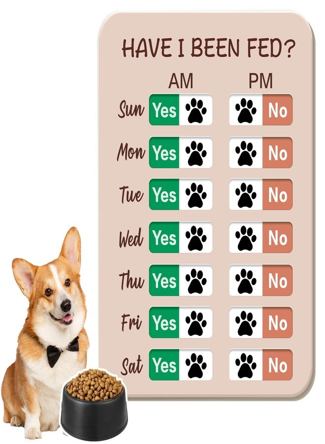 EliteSign Dog Feeding Reminder, Pet Feed Tracker -Daily Am/Pm Chart Sign for Pet Feeding and Medication Tracker Easy to Use On Fridge Wall with Adhesive and Magnet Dog Essentials - Image 1