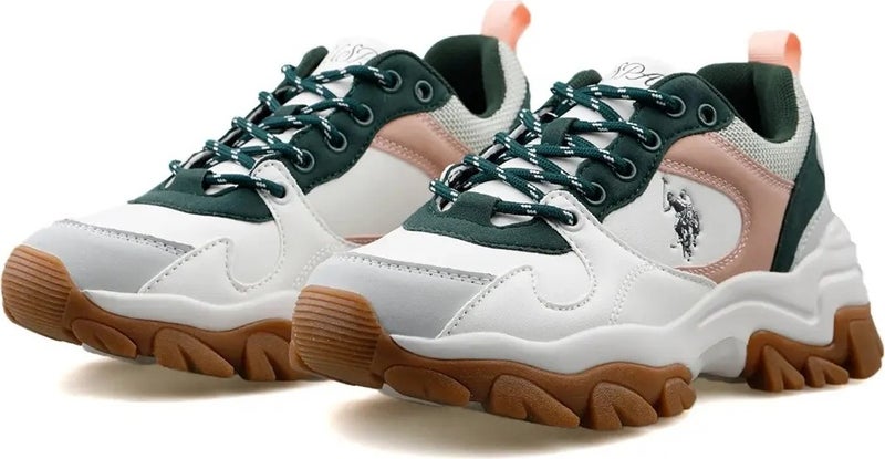 U.S. Polo Assn. Tracky 4pr White Women's Sneakers White Green  - Image 4