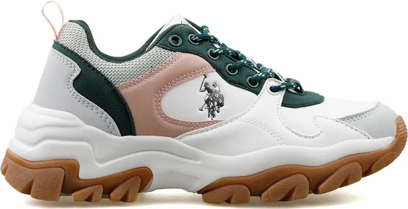 U.S. Polo Assn. Tracky 4pr White Women's Sneakers White Green  - Image 2
