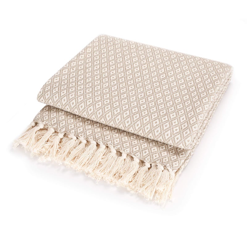 EHC Throws for Sofas Large Beige Throws for Beds Double Covers for sofa 2Seater Sofa 150 x 200 cm