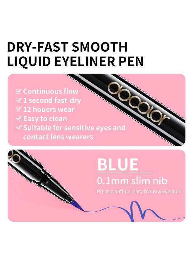 docolor - Waterproof Eyeliner Pen Super Slim Liquid Precise All Day Eye Liner Gel Blue - Image 1