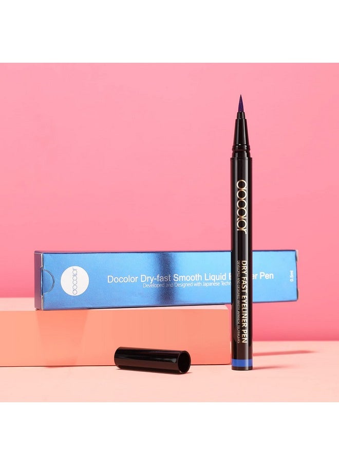 docolor - Waterproof Eyeliner Pen Super Slim Liquid Precise All Day Eye Liner Gel Blue - Image 1