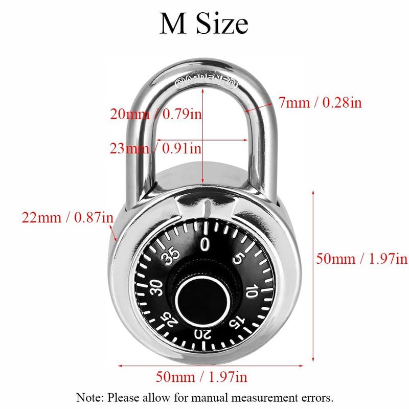 Key Free Metal Combination Lock Black Blue Size M For Home Office Gym Storage - Image 3
