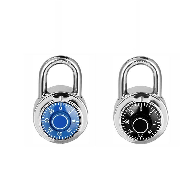 Key Free Metal Combination Lock Black Blue Size M For Home Office Gym Storage - Image 2
