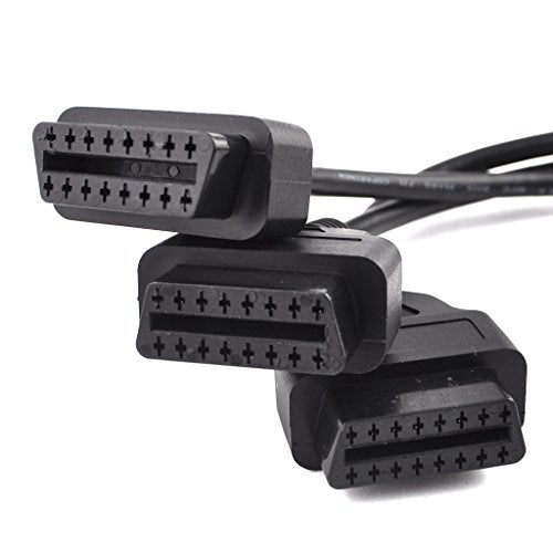 OLLGEN OBD2 Splitter Cable,OBD-II Extension Cable,1 Male to 3 Female Car Diagnostic Extender Cord Adapter,16 Pin Right Angle,1.6ft/50cm - Image 3