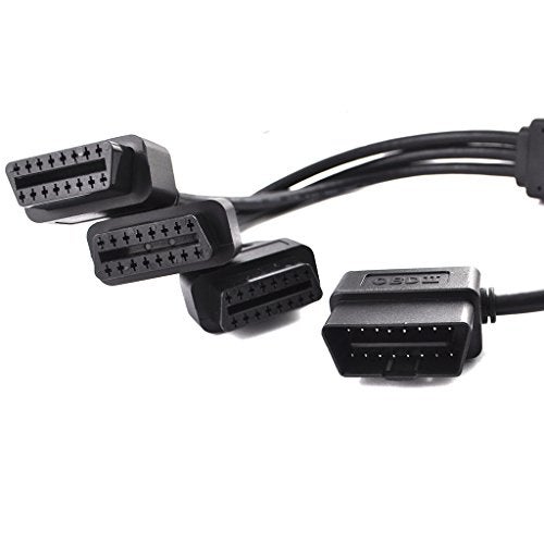 OLLGEN OBD2 Splitter Cable,OBD-II Extension Cable,1 Male to 3 Female Car Diagnostic Extender Cord Adapter,16 Pin Right Angle,1.6ft/50cm - Image 2