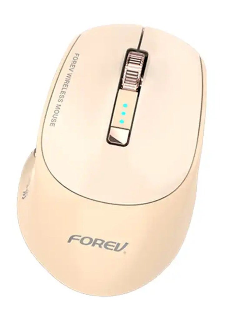 Forev Wireless mouse for computer and laptop, FV-985 2.4 GHz with battery , 6 button and USB Mini Receiver 1600 DPI , 10M Operating Range - for home and office use fashion design comfortable for the hand (beige)  - Image 1