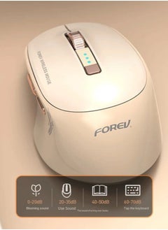 Wireless mouse for computer and laptop, FV-985 2.4 GHz with battery , 6 button and USB Mini Receiver 1600 DPI , 10M Operating Range - for home and office use fashion design comfortable for the hand (beige) - pzsku/Z187DD713C6480D61A51AZ/45/_/1730821287/58b17abf-d69a-41ee-990a-b7adf826b797