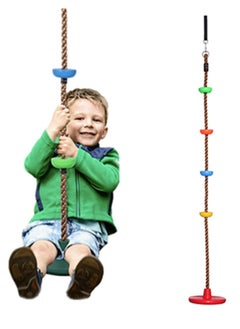 Children's flying saucer swing, tree swing with platform, climbing rope, outdoor children's multi-purpose non-slip nylon flying saucer swing toy