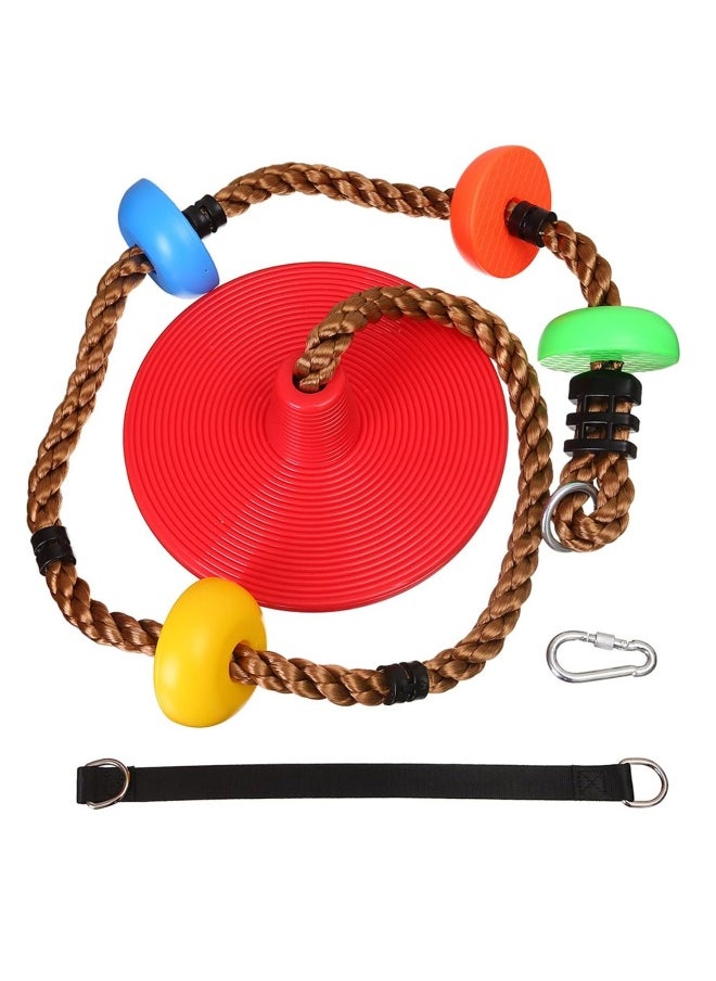 Generic - Children's flying saucer swing, tree swing with platform, climbing rope, outdoor children's multi-purpose non-slip nylon flying saucer swing toy - Image 1