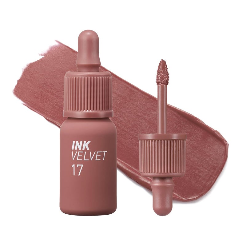Peripera Peripera Ink the Velvet Lip Tint  High Pigment Color Longwear Weightless Not Animal Tested GlutenFree ParabenFree 017 ROSY NUDE